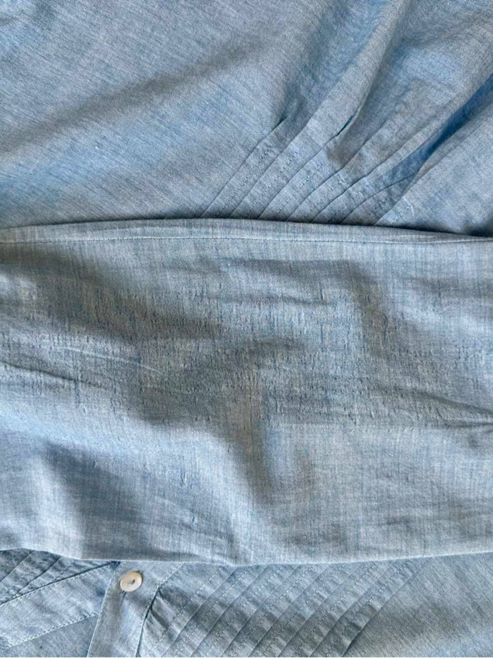 Style & Co. Light Blue Embroidered Pintuck Tunic Top - Picture 6 of 8